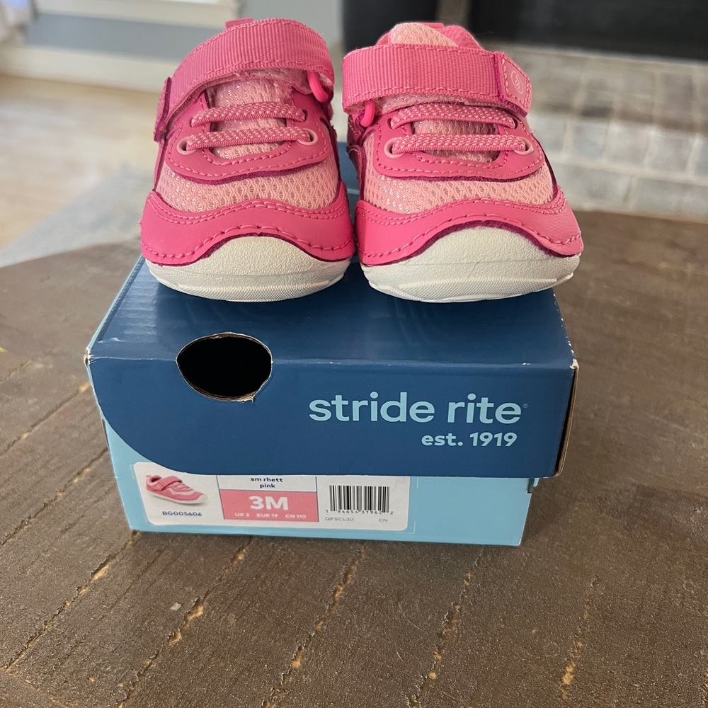 Stride Rite pink baby shoes